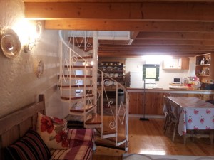 spiral staircase in Fuschia Cottage